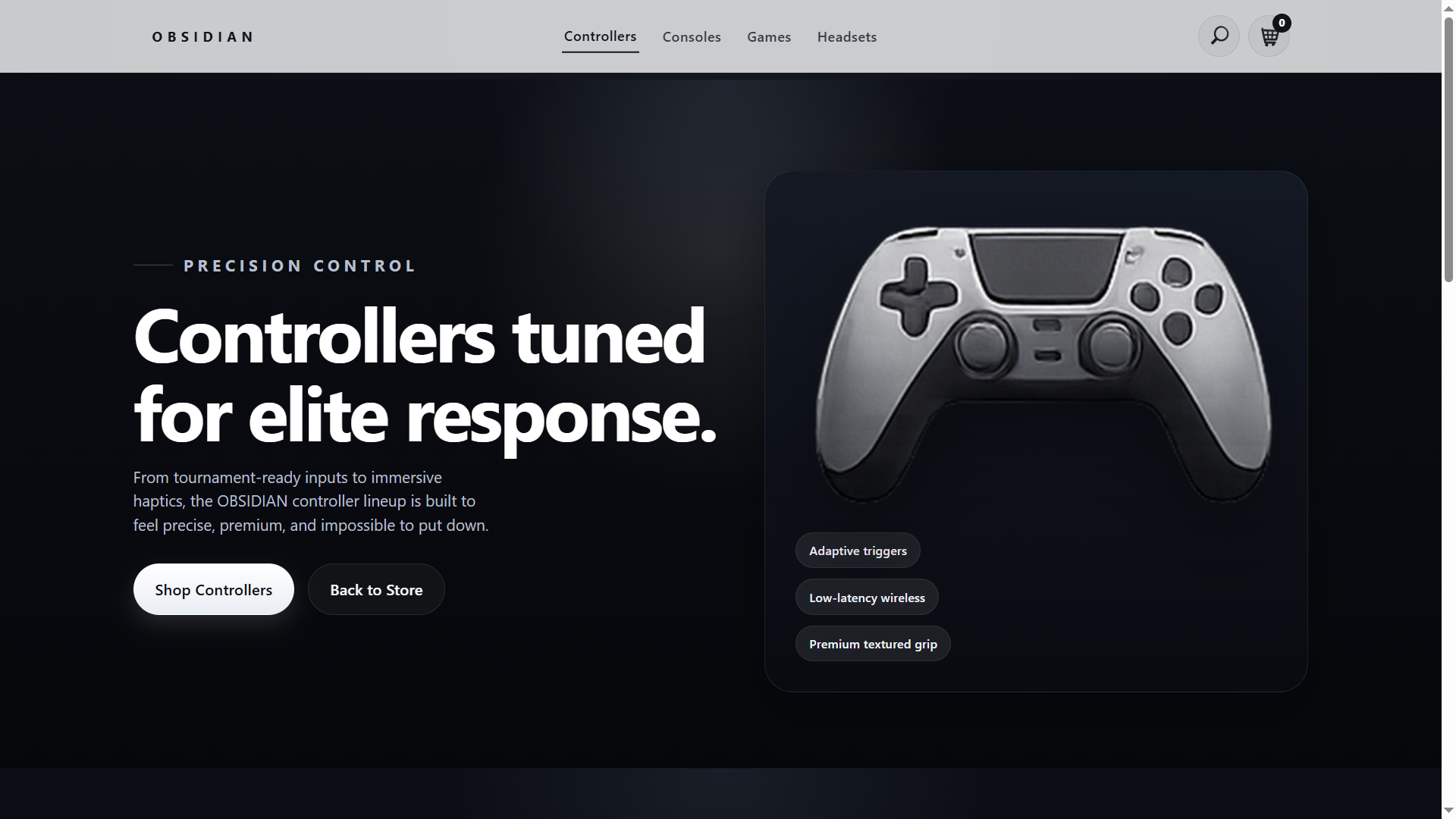 Obsidian console detail